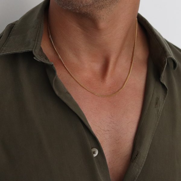 שרשרת דקה לגבר ציפוי זהב