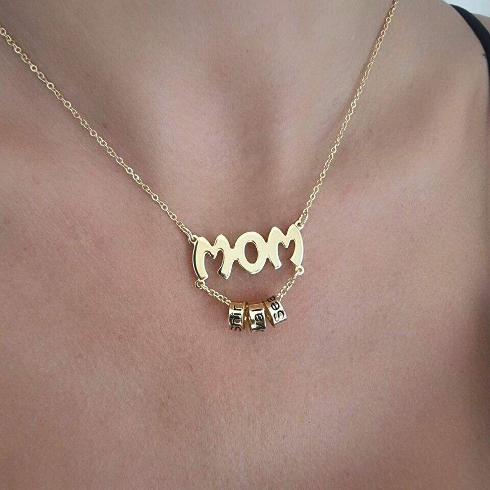 שרשרת MOM עם חרוזים