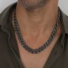 שרשרת גורמט שחורה עבה מאוד מנצנצת