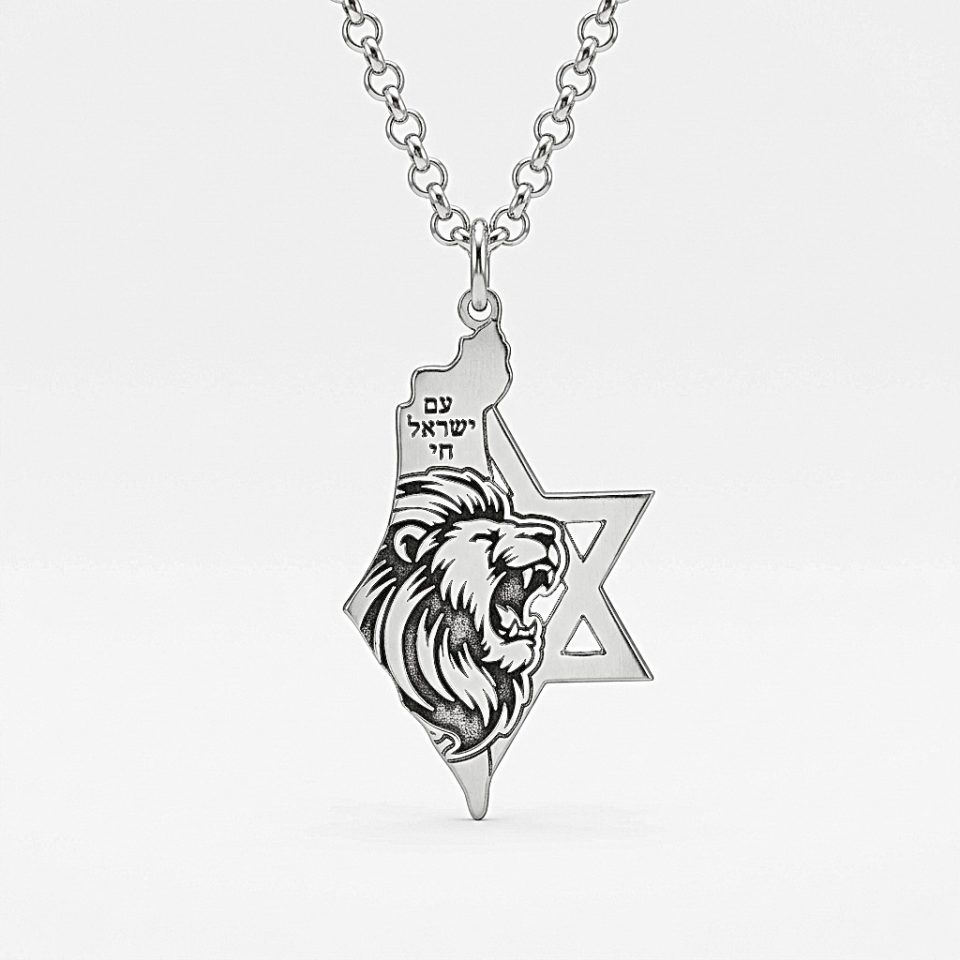 שרשרת האריה מפת ישראל מגן דוד
