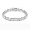 צמיד טניס יוקרתי משובץ אבני מואסניט (Moissanite) בחיתוך אובלי
